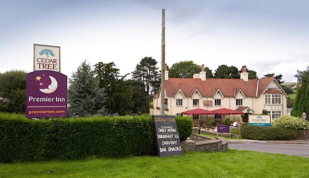 Outside Premier Inn Caerphilly (Corbetts Lane) including surrounding countryside